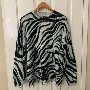 R13 Oversized Zebra Print Sweater